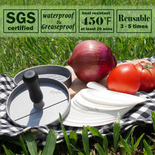 Load image into Gallery viewer, Meykers® Wax Patty Papers 500 pack - for 4.5 / 4 inch Burger Press