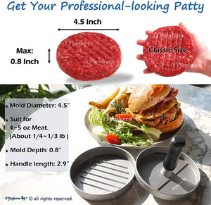 Meykers® Classic Burger Press & 100 Patty Paper Set - 4.5 inch