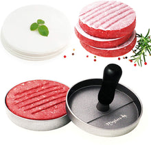 Load image into Gallery viewer, Meykers® Classic Burger Press &amp; 100 Patty Paper Set - 4.5 inch
