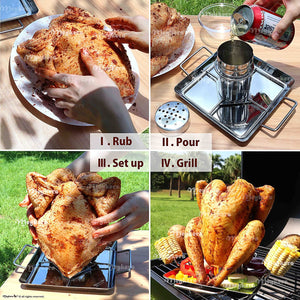 Meykers® Beer Can Chicken Holder - Vertical Chicken Stand for Grill, Smoker, Oven - Best Gift for BBQ Lover